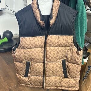 Coach Brown and Black Puffer Vest